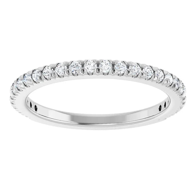 14K White gold or platinum 1/3 CTW Diamond French-Set Anniversary Band 