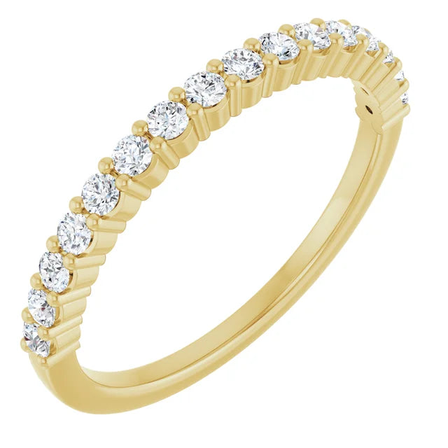 14K Yellow Gold Diamond Wedding band for women 
