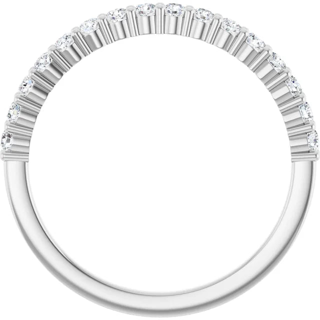 14K White gold Diamond Wedding band for women Showing stones galeries 