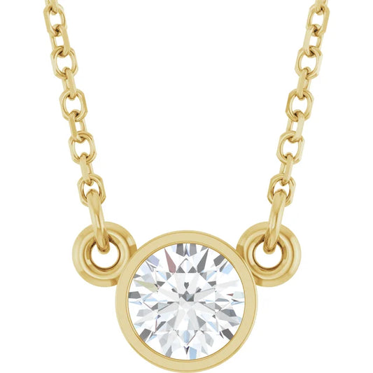 1/3 CT Solitaire Diamond Necklace in Yellow Gold