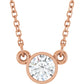 1/3 CT Solitaire Diamond Necklace in Rose Gold