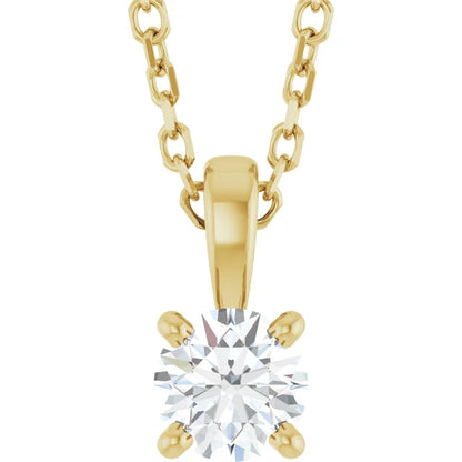 1/4 CT 4-Prong Solitaire Diamond Pendant 