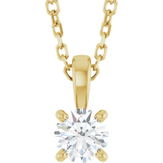 1/4 CT 4-Prong Solitaire Diamond Pendant 