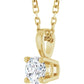 Yellow Gold 1/4 CT 4-Prong Solitaire Diamond Pendant 