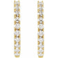 1/4 CTW Lab-Grown Diamond 14 mm Hoop Earrings Set in Yellow Gold