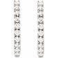 1/4 CTW Lab-Grown Diamond 14 mm Hoop Earrings Set in White gold showing diamond 