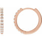 1/4 CTW Lab-Grown Diamond 14 mm Hoop Earrings Set in rose gold