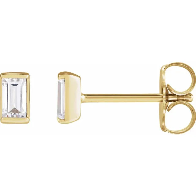 Diamond Stud Earrings 14K Yellow Gold