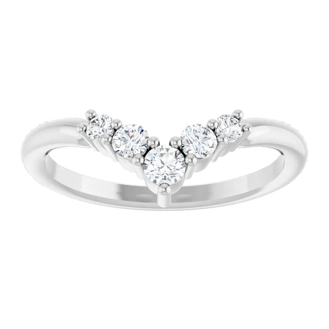 White gold  1/4 CTW Diamond Graduated V Ring 