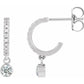 1/4 CTW Natural Diamond French-Set  Hoop Earrings 