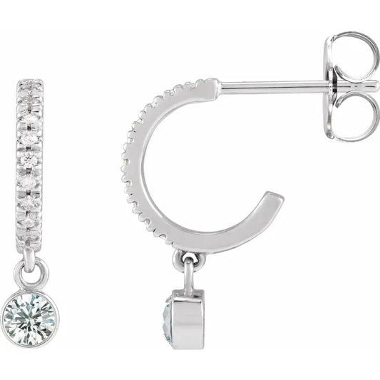 1/4 CTW Natural Diamond French-Set  Hoop Earrings 