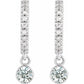 White Gold 1/4 CTW Natural Diamond French-Set  Hoop Earrings 