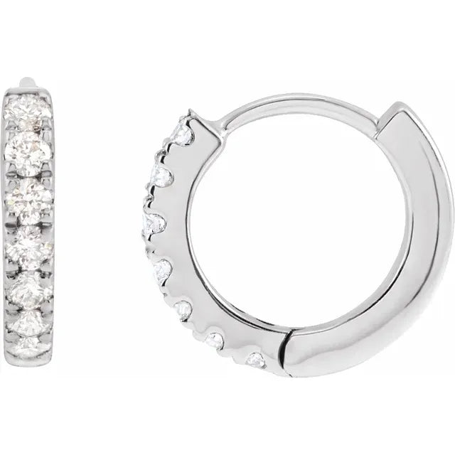 1/5 CTW Lab-Grown Diamond 10 mm Hoop Earrings Set in white gold or platinum