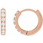 14K Rose Gold 1/5 CTW Lab-Grown Diamond 10 mm Hoop Earrings 
