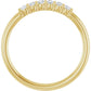 Gold ring with small diamonds on a white background