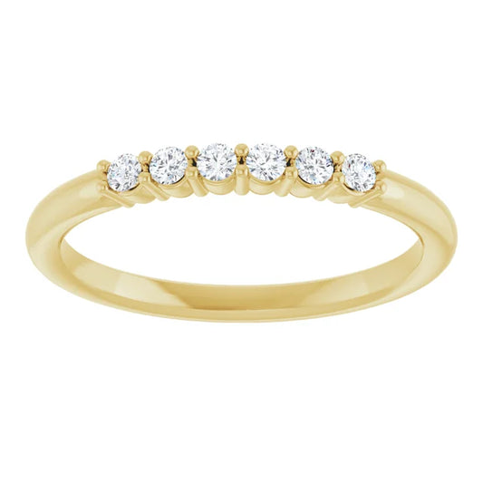 Yellow Gold 1/8 CTW Diamond Stackable Ring 