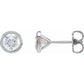 1 CTW Bezel set Diamond Stud Earrings 
