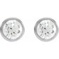 1 CTW Bezel set Diamond Stud Earrings Set in white gold or platinum 
