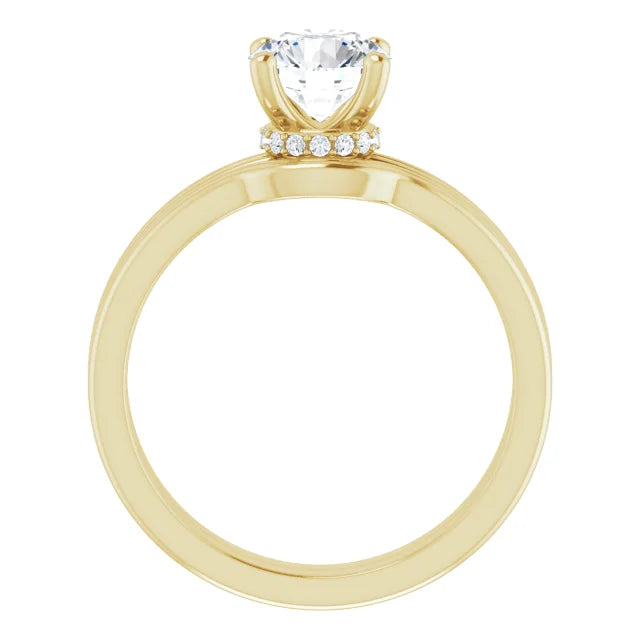 1 CTW Yellow Round Solitaire Diamond Engagement Ring