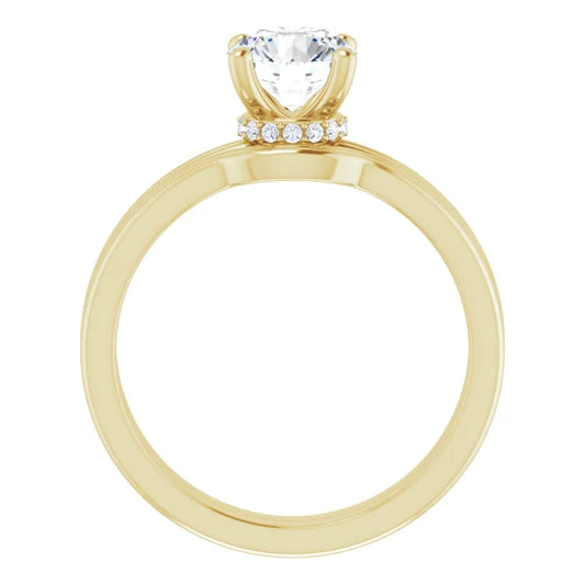 1 CTW Yellow Round Solitaire Diamond Engagement Ring