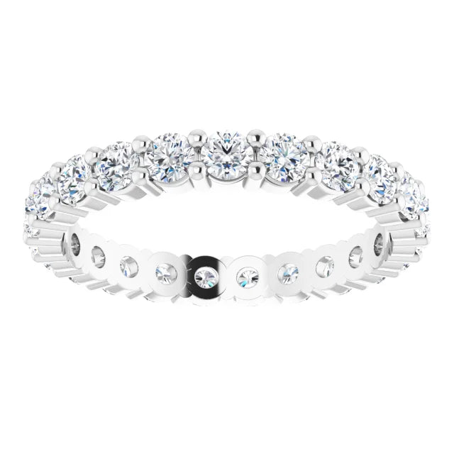 2.5 MM Full eternity Diamond wedding Ring for women Set in white gold or platinum 
