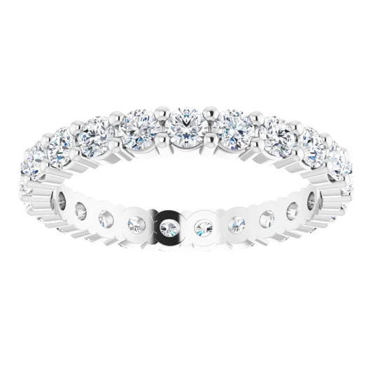 2.5 MM Full eternity Diamond wedding Ring for women Set in white gold or platinum 