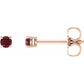 Natural Mozambique Garnet Stud Earrings – 2.5 MM & 4 MM