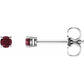 Natural Mozambique Garnet Stud Earrings – 2.5 MM & 4 MM