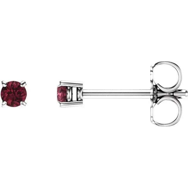 Natural Mozambique Garnet Stud Earrings – 2.5 MM & 4 MM