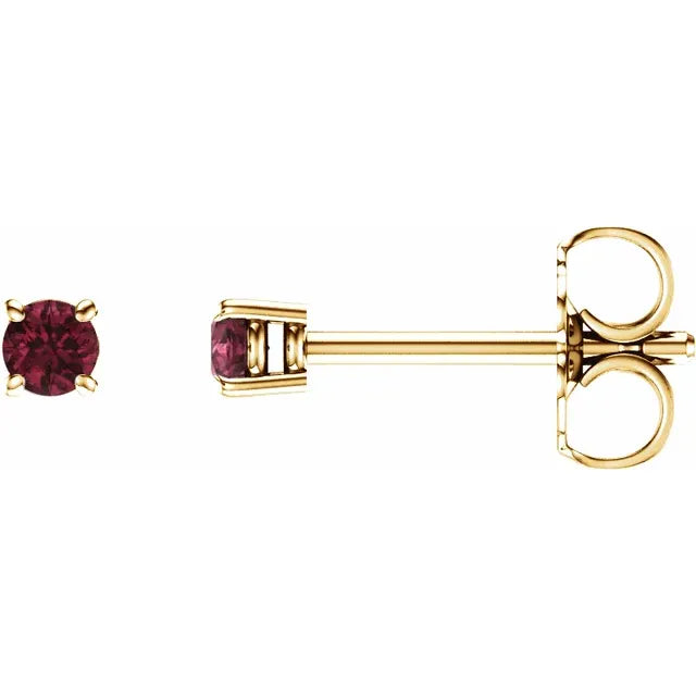 Natural Mozambique Garnet Stud Earrings – 2.5 MM & 4 MM