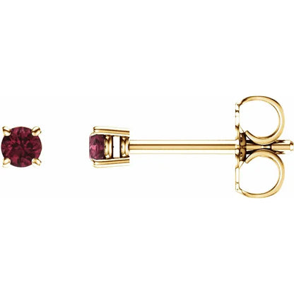 Natural Mozambique Garnet Stud Earrings – 2.5 MM & 4 MM