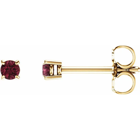 Natural Mozambique Garnet Stud Earrings – 2.5 MM & 4 MM