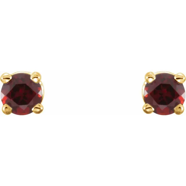 Natural Mozambique Garnet Stud Earrings – 2.5 MM & 4 MM