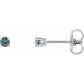 14K White Gold 2.5 mm Aquamarine Stud Earrings 