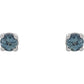 white gold or platinum 2.5 mm Aquamarine Stud Earrings 