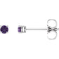 14K White Gold 2.5 mm Natural Amethyst Stud Earrings