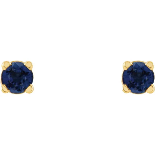 Petite Natural Blue Sapphire Stud Earrings – 2.5 MM