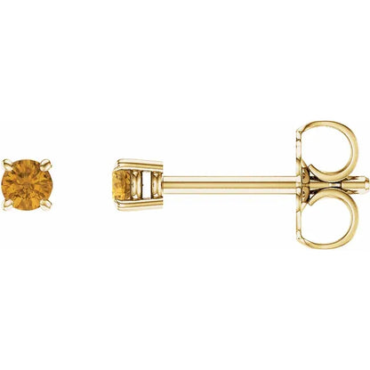 14K Yellow 2.5 mm Natural Citrine Stud Earrings