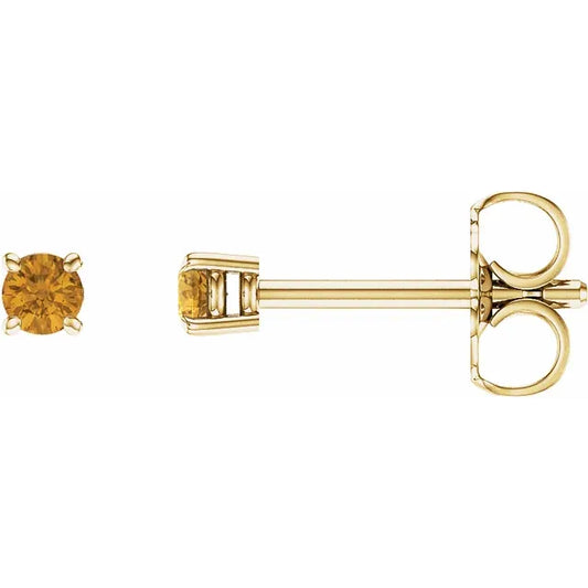14K Yellow 2.5 mm Natural Citrine Stud Earrings