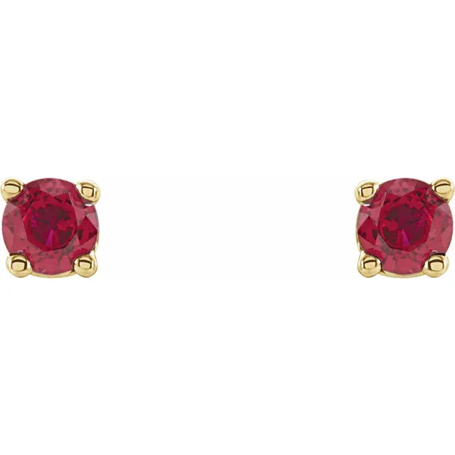 Petite Natural Ruby Stud Earrings – 2.5 MM