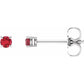14K White Gold 2.5 mm Natural Ruby Stud Earrings
