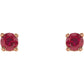 Rose 2.5 mm Natural Ruby Stud Earrings