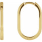 14K Yellow Gold 20 mm Elongated Oval Hoop Earrings 