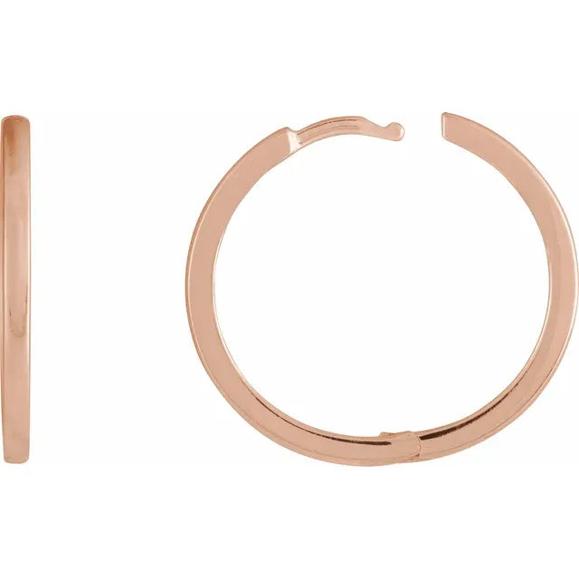 14K Gold Open 20 mm Hinged Hoop Earrings 
