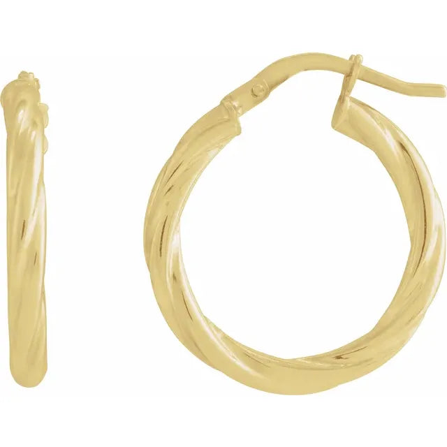 20 mm Twisted Tube Hoop Earrings 