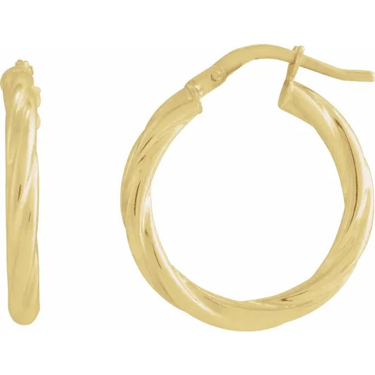 20 mm Twisted Tube Hoop Earrings 