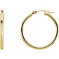 14K Yellow Gold 25 mm Tube Hoop Earrings 