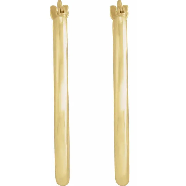 28 mm Elongated Oval Tube Hoop Earrings 