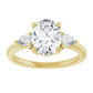 2 1/4 CTW Three Stones Oval and pear Diamond Engagement Ring in yellow gold 