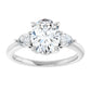 2 1/4 CTW Three Stones Oval and pear Diamond Engagement Ring 